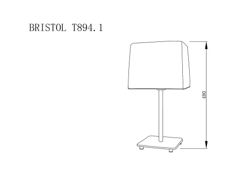 Настольная лампа BRISTOL T894.1 Lucia Tucci бежевая 1 лампа, основание белое металл в стиле современный  фото 3